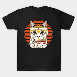 Ramen Cat Retro Japanese Noodles Aesthetic Kawaii T-Shirt